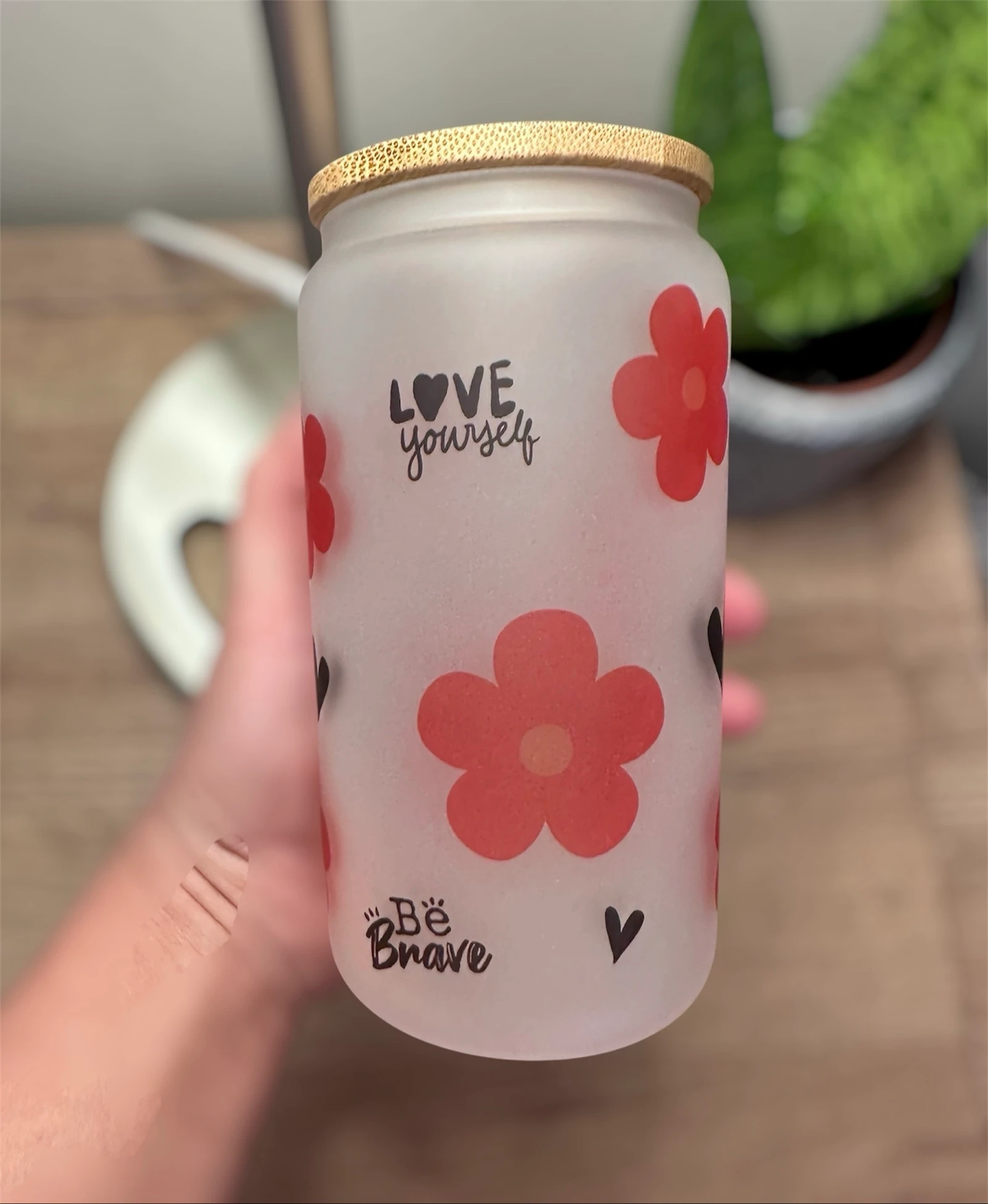 Copo de vidro Floral